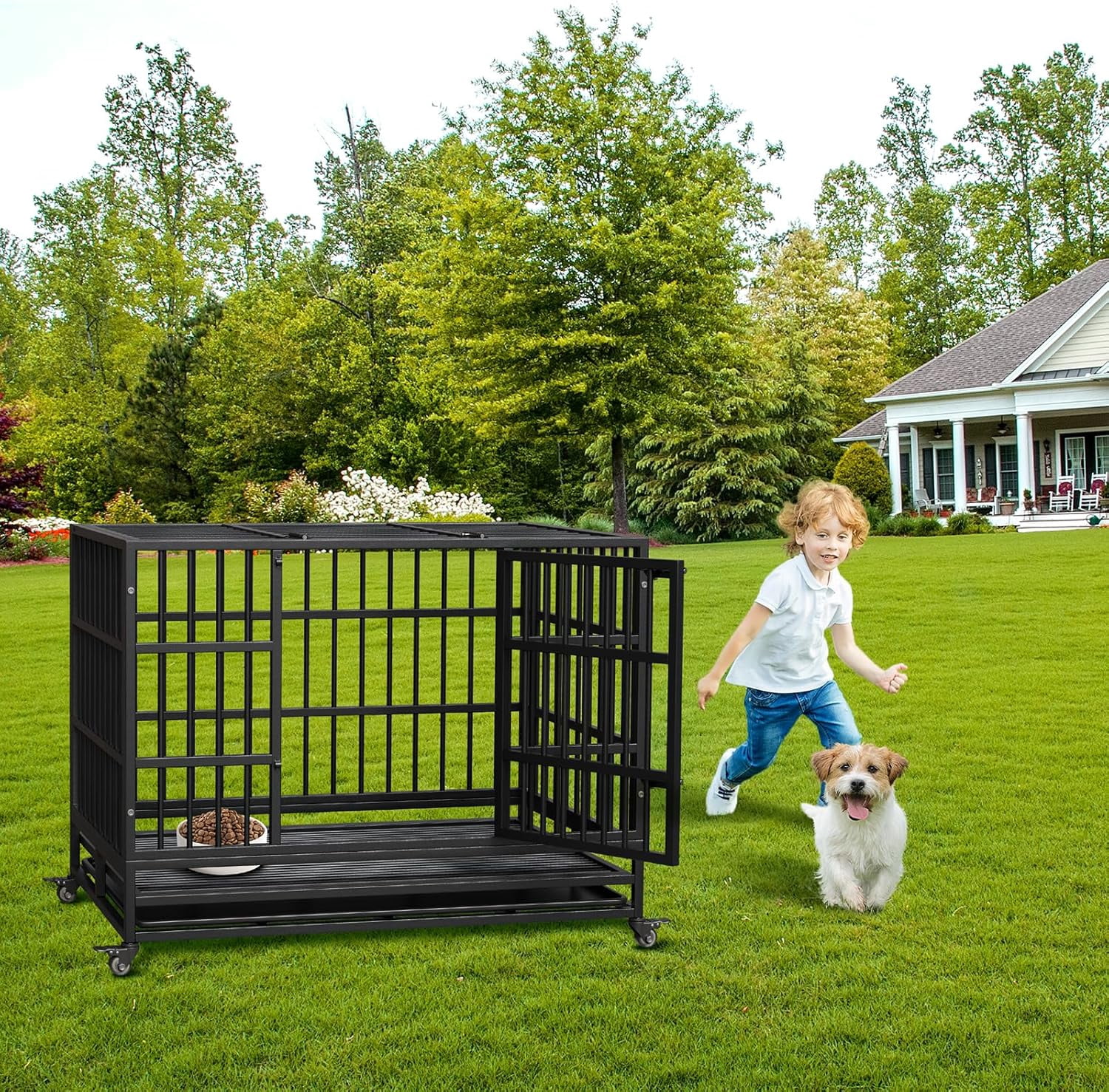 Accreate Easy Assembly Heavy Duty Dog Crate - Portable and Secure Cage for Your Pet