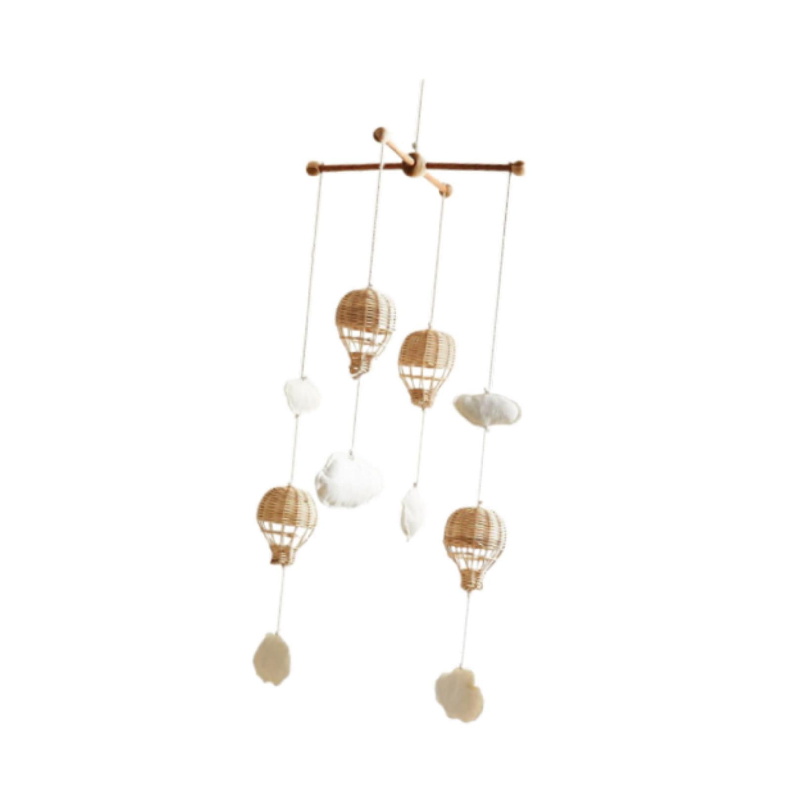 Dualoai Mobile for Crib Decorating Hanging Play Rattan Hot Air Balloon Pendant for