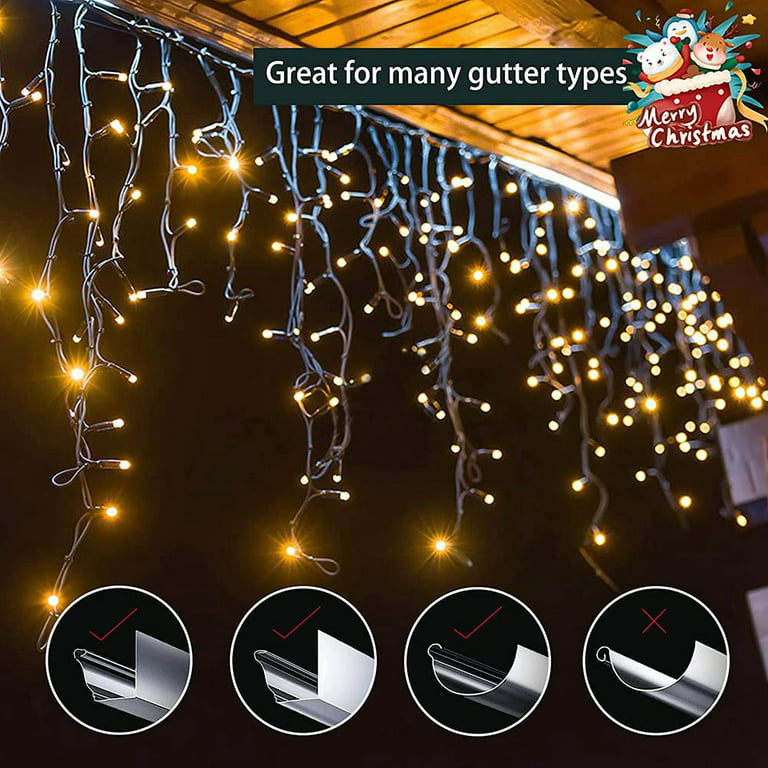 Christmas Light Clips - Gutter Clips for Hanging Outdoor Lights - Gutter  Clips for Outside Hanging 