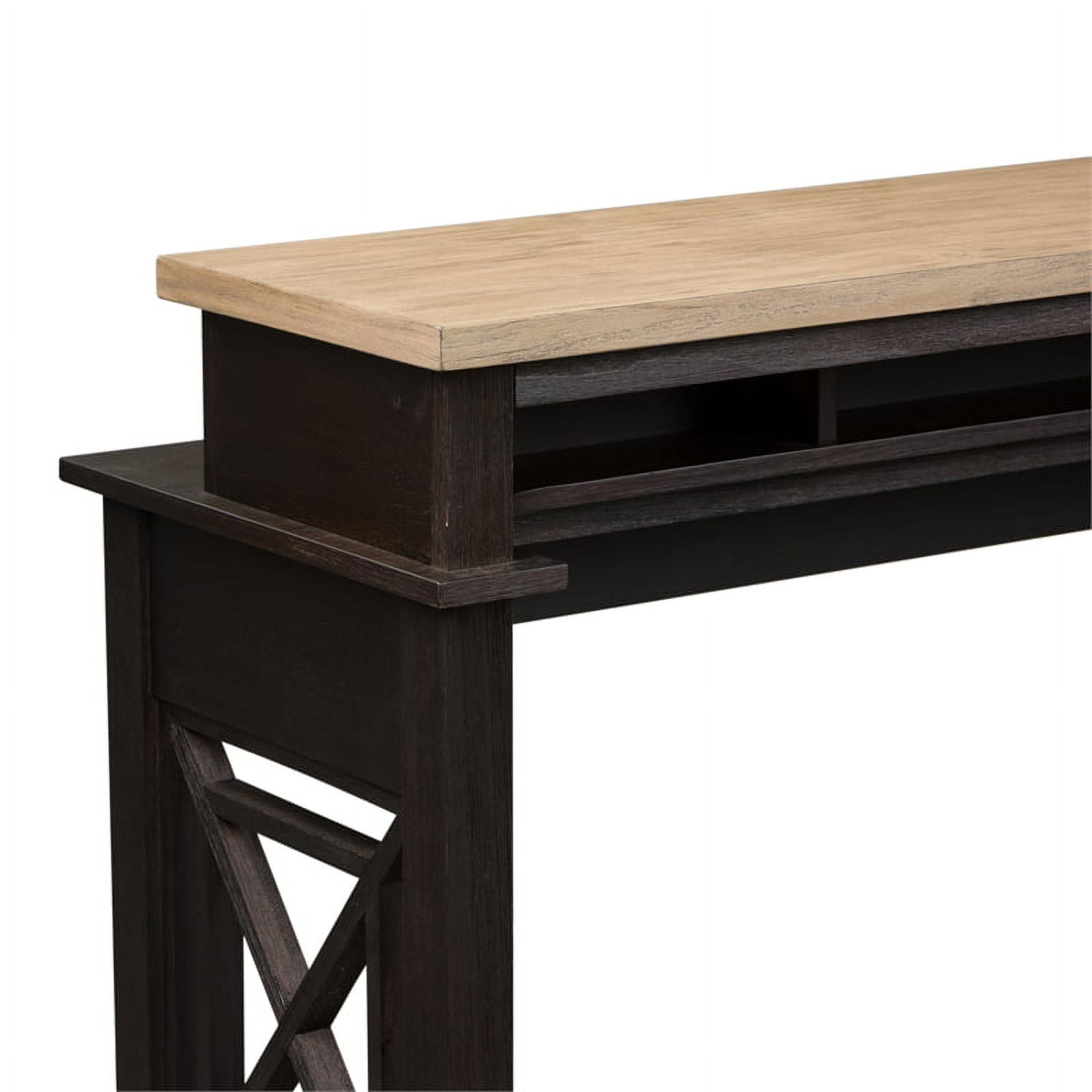 Heatherbrook Black 4 Piece Console Set 1 Console 3 Stools