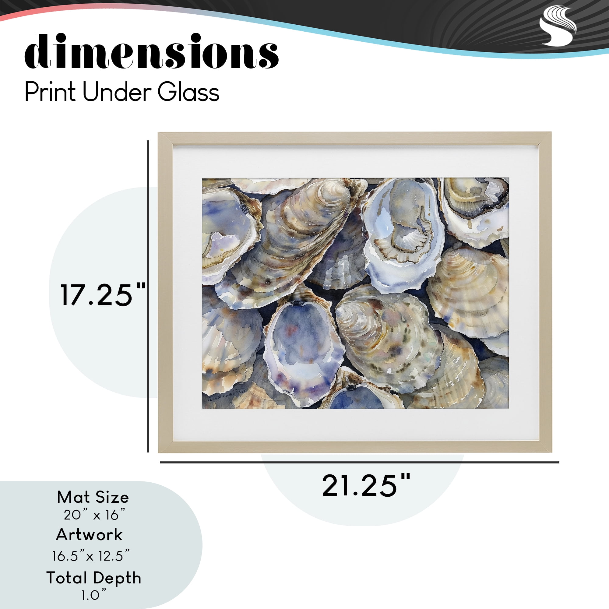 Stupell Industries Oyster Shellabration Pile Birch Framed Print Under Glass, design by Heidi Kuntz