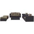 thumbnail image 4 of Modway Convene 8 Piece Outdoor Patio Sectional Set in Espresso Mocha, 4 of 11