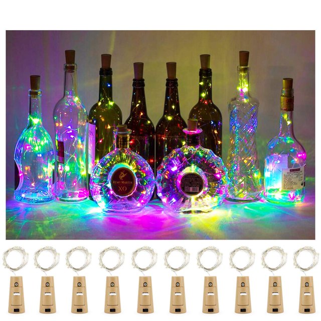 Wine Bottle Lights with Cork 12 Led Bottle Lights Waterproof Battery