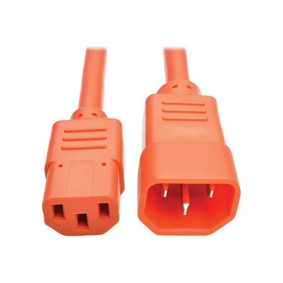 Eaton Tripp Lite Series PDU Power Cord, C13 to C14 - 10A, 250V, 18 AWG, 6 ft. (1.83 m), Orange - Power extension cable - IEC 60320 C14 to power IEC 60320 C13 - AC 100-250 V - 10 A - 6 ft - orange