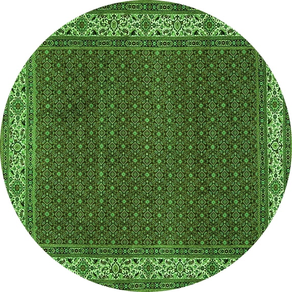 Ahgly Company Indoor Round Persian Green Traditional Area Rugs, 4' Round