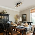 thumbnail image 4 of Modern Farmhouse 4-Light Gold Semi-Flush Mount Ceiling Light Track Lighting Industrial Spotlights - L 19.5" x W 6.5" x H 4.5" Black and Gold, 4 of 5