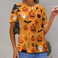 thumbnail image 6 of Halloween Ghosts Horror Pumpkin T Shirts Basic T-Shirt Short Sleeve Ladies Tee Shirt Summer Graphic Clothing, 6 of 6