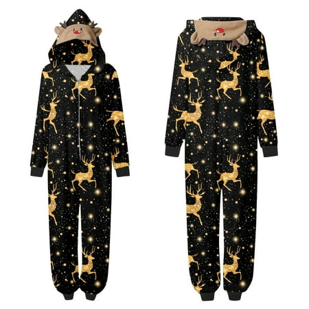 

Family Matching Outfits Mommy Sleepwear For Christmas Pajamas Cute Big Headed Deer Print Long Sleeve Jumpsuit Soft Fashion Holiday Romper Matching Clothing Set