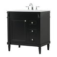 thumbnail image 1 of Pemberly Row 32" Aluminum MDF Single Bathroom Vanity in Black, 1 of 8