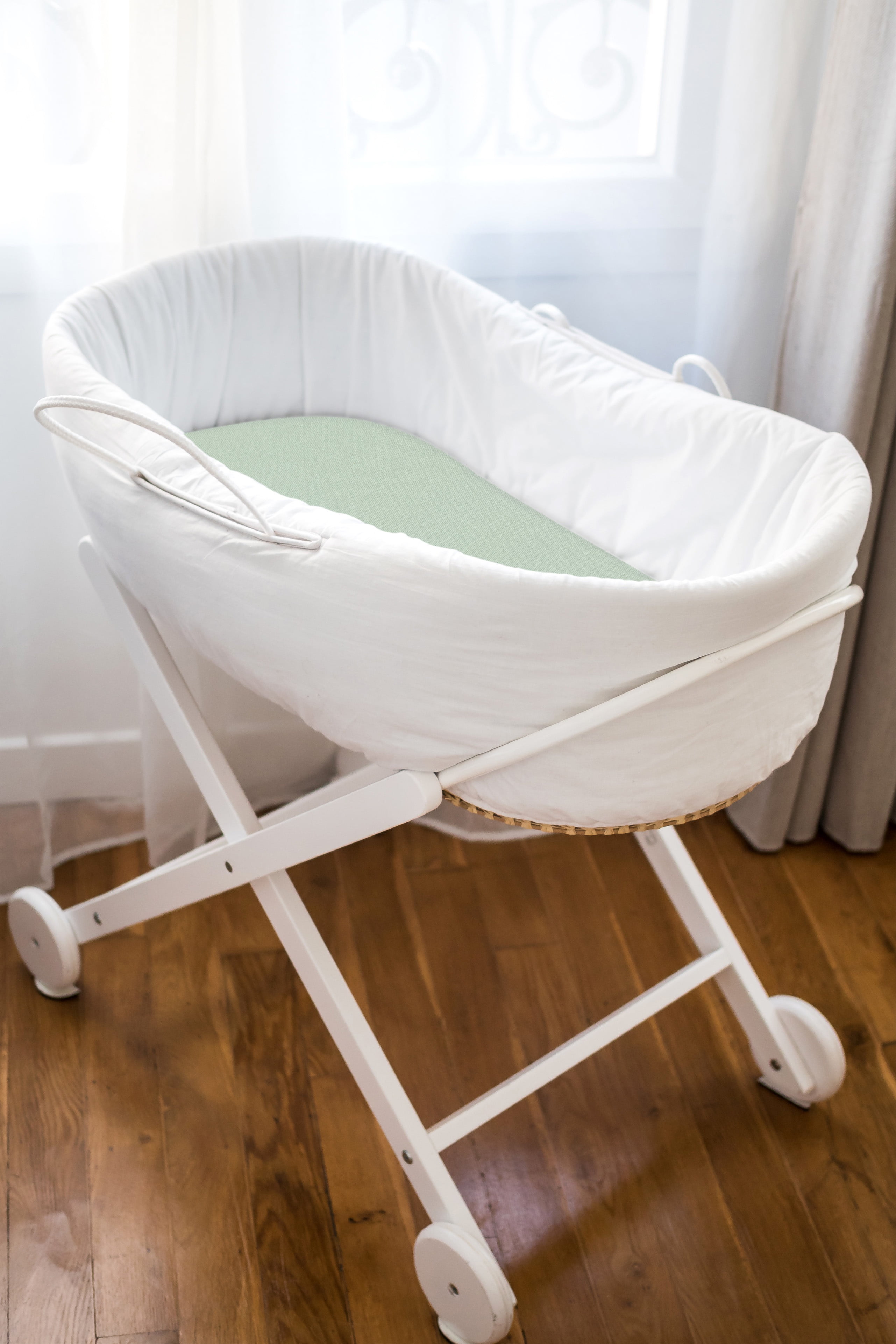 Bublo Baby 3-Pack Organic Cotton Bassinet Fitted Sheets, 32x16x4 – Fits Halo, Snoo, Graco, Dream On Me, Delta – Soft, Breathable Sheets for Oval, Hourglass & Rectangular Bassinet Pads