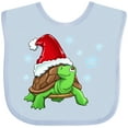 thumbnail image 3 of Inktastic Christmas Turtle in with Santa Hat and Snowflakes Boys or Girls Baby Bib, 3 of 4
