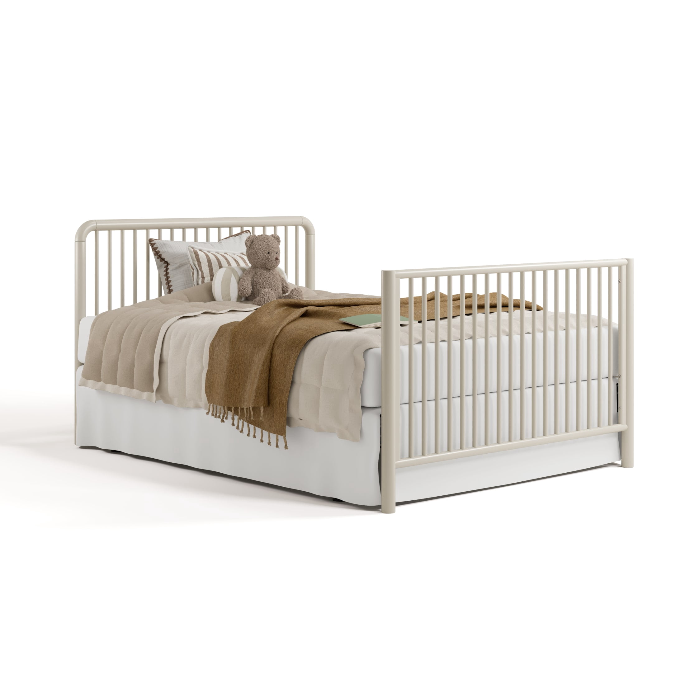 Storkcraft Porto 5-in-1 Convertible Crib with Bonus Toddler Guardrail - Frosted Oat