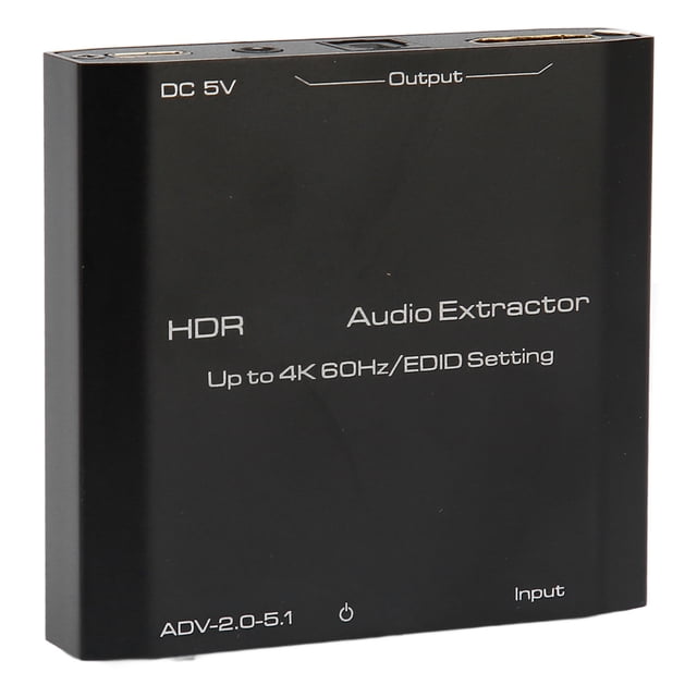 4K HD Multimedia Interface Extractor, Wide Application Support 4K 60Hz EDID Setting HD Multimedia Interface Sound Extractor Metal for PC