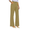 thumbnail image 2 of Wide Leg Pants for Women BWASD Straight Leg Suit Trousers Pockets Elegant Solid Color Trousers Khaki S-XXXL Casual Business Office Outfit Ladies Slacks, 2 of 7