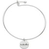 Personalized Planet Girl's Bangle Bracelet with Engravable Name Disc Charm