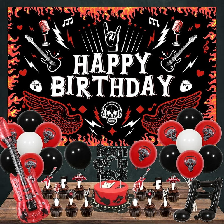  Red Black Happy Birthday Decorations Tablecloth 3 Pack
