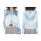 thumbnail image 3 of Camisas de Satén de Seda con Botones para Mujer, Blusas de Larga, Camisas de Mujer Azul L, 3 of 8