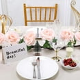 Efavormart 6 ft Blush Silk Rose Garland with Bendable Wire Vines Artificial Flower Garlands with ...