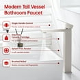 thumbnail image 3 of sumerain Bathroom Vessel Sink Faucet Stainless Steel Single Handle One Hole Lavatory Vanity Faucet Brushed Nickel, 3 of 11