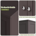 thumbnail image 4 of Bathroom Storage Floor Cabinet Organizer with Adjustable Shelf 4 Magnetic Doors 43" Wooden Pantry Cabinet Freestanding for Kitchen Living Room Small Spaces,Brown, 4 of 6