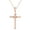 Rose, variant on Jesus Christ INRI Crucifix Cross Pendant Necklace in 14K Yellow Gold over Sterling Silver