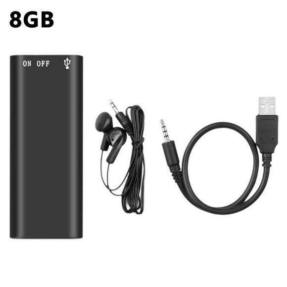 8/16/32GB Voice Recorder, MP3 Format, USB 2.0, ABS, Black
