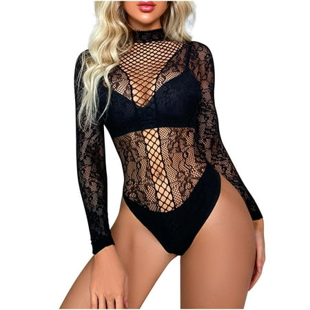 

JeashCHAT Sexy Lingerie for Women Sexy Women Fishnet Babydoll Lingerie Underwear Nightwear Sleepwear Hollow Dress