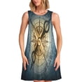 thumbnail image 1 of Fotbe Vintage Compass Vestido de Verano sin Mangas para Mujer – Vestido Midi Línea A, Estilo Camiseta Floral, Vestido Playero Casual y Fluido, 1 of 7