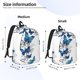 thumbnail image 2 of Disketp Blue Flying Butterflies print Canvas Backpack Lightweight Travel Daypack Student Rucksack Laptop Backpack-, 2 of 5