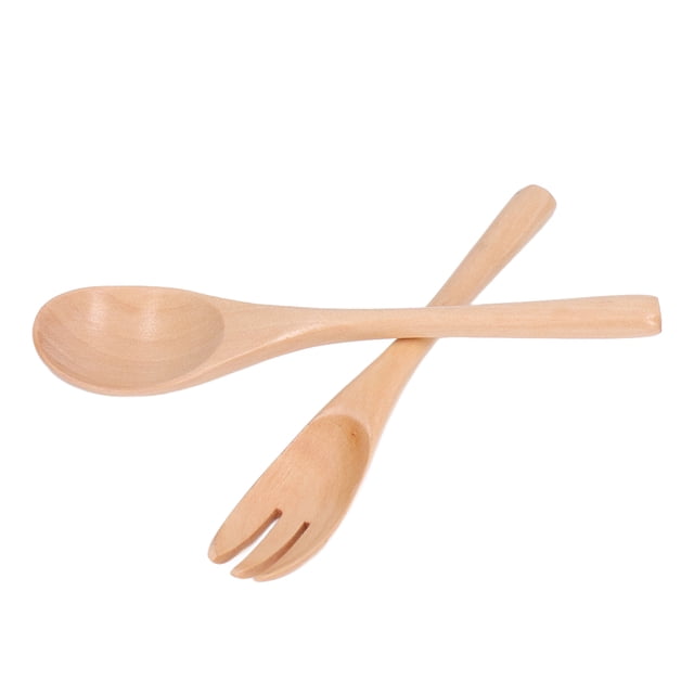 Wooden Spoon Fork Set, Fine Workmanship Wooden Flatware Set Easy Cleaning Comfortable Grip Wide Applications for Home for Travel