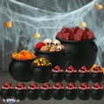 thumbnail image 6 of PMU Halloween Cauldron 16pc- 12",10",8",6", (12) 3" Witch Plastic Cauldron Candy bowl Black, For Halloween Decor, 6 of 6