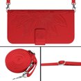 thumbnail image 5 of Cowithday Crossbody Wallet Phone Cover Case for Samsung Galaxy S21 5G 2021, Embossed Sunflower Shockproof Lanyard Shoulder Strap Slim Handbag Purse Flip Case for Samsung S21 6.2", Red, 5 of 9