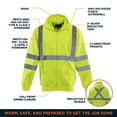 thumbnail image 3 of RefrigiWear HiVis Hooded Sweatshirt - High-Visibility, Insulated Work Hoodie, Reflective, Warm, Durable, Cold-Weather Safety Gear, 3 of 6