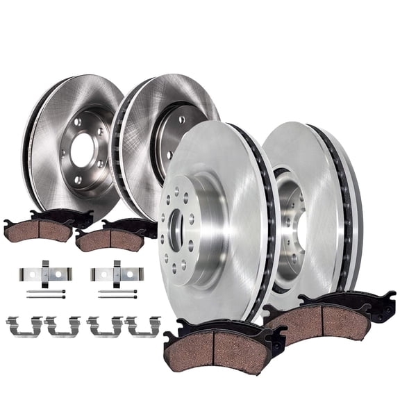 Detroit Axle - 8pc Brake Kit for 2016-2017 Cadillac CT6, Disc Brake Rotors Ceramic Brakes Pads with Hardware  Replacement: 13.60" inch Front and 12.40" inch Rear Rotors