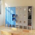 thumbnail image 3 of Fesbos Metal Lockers, 5/3 Doors Employees Locker,Steel Storage Cabinet for School /Gym/ Home /Office/Mudroom/Industrial Lockers(Grey/Blue), 3 of 8