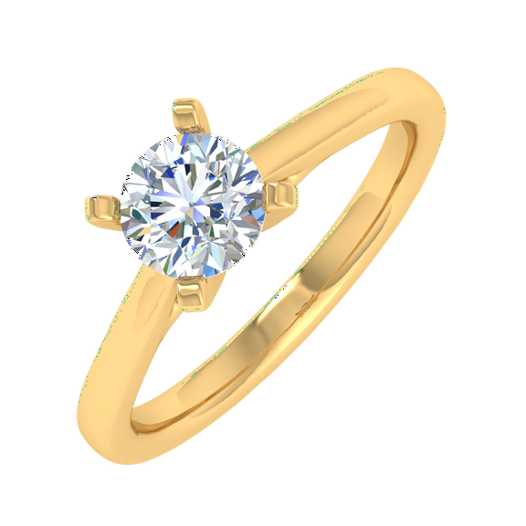 3/4 Carat Prong Set Solitaire Diamond Engagement Ring Band in 14K Yellow Gold (Ring Size 5)