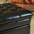 thumbnail image 6 of Newest Solid Wood Storage Ottoman Bench - 49.75" Extra Long, Leather Upholstered with Tufted Top, Espresso Brown, 6 of 7