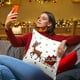 thumbnail image 5 of Funda de almohada con estampado navideño, con muñeco de nieve, Papá Noel, árbol de Navidad y renos., 5 of 6