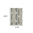 thumbnail image 4 of 2' X 3' Beige Floral Stain Resistant Indoor Outdoor Area Rug, 4 of 10