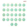thumbnail image 2 of 26 Pieces Initial Letter Charms Handmade Hanging Pendant Double-sided Alloy Charm DIY Crafting Earring Using Accessories Light Green Color, 2 of 5