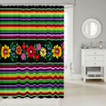 thumbnail image 2 of Manfei Western Traditional Serape Shower Curtain 72Wx84L, Colorful Blossom Bathroom Shower Curtain, Multicolor, 2 of 5