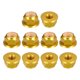 thumbnail image 1 of Tuercas de bloqueo hexagonales con inserto de nailon, 10 piezas - M4 x 0.7mm tuerca de brida autolock de aleación de aluminio (Oro), 1 of 6