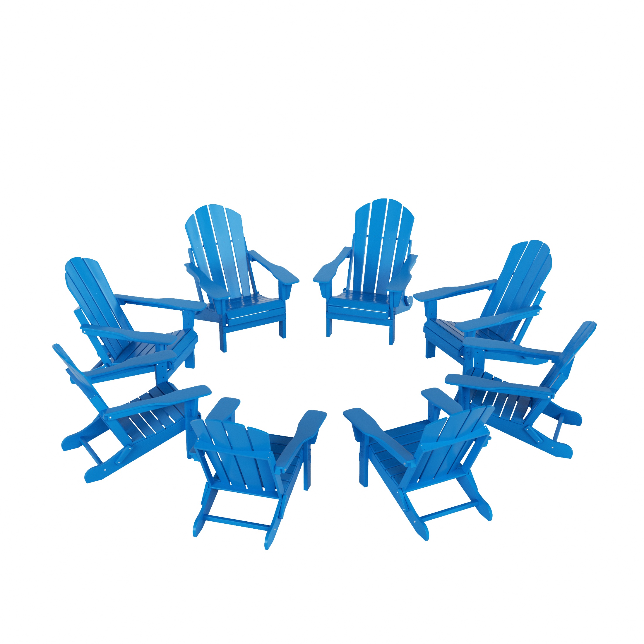 WestinTrends Malibu Adirondack Chair Set of 8, All Weather Poly Lumber