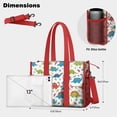thumbnail image 5 of Teacher Tote Bag,Colorful Dinosaur and Flower Pattern Teacher Utility Tote Bag,Large Work Tote Bags for Women with Multiple Pockets,Top Zipper Closure,13.8x10.6x6.7 Inch, 5 of 5