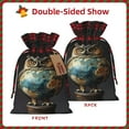 thumbnail image 2 of Pofeuu Owl Globe Sculpture Print Burlap Bags with Drawstrings Drawstring Gift Bags Pouch Bag for Thankgiving Birthday Party Gift Wrapping Treats and Party Favors-Black, 2 of 8