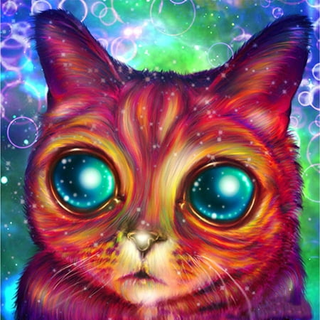 Knit Coat Pattern - 8 * 8 inches/20 * 20cm DIY 5D Diamond Painting Kit Cat Pattern Resin Rhinestone Mosaic Embroidery Cross Stitch Craft Home Wall Decor