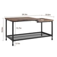 thumbnail image 6 of Rustic Coffee Table, Cocktail Table with Mesh Shelf Rectangle Storage, Farmhouse Dining Table with Metal Frame, Easy to Assemble, 6 of 7