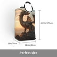 thumbnail image 3 of KLL Sky Sunset Bronze Dragon Laundry Hamper,Large Canvas Fabric Lightweight Storage Basket Toy Organizer Dirty Clothes Collapsible Waterproof, 3 of 6