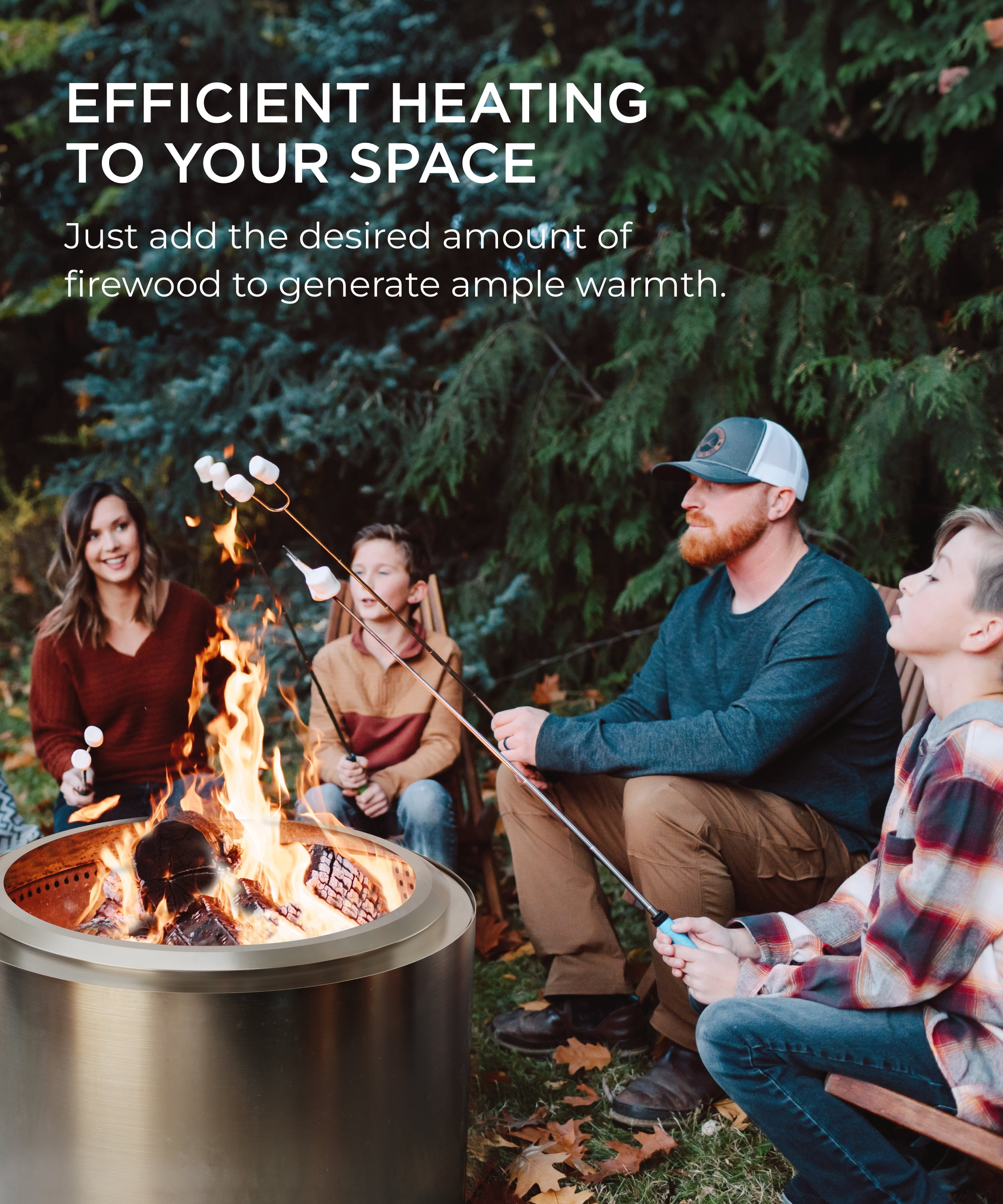 TVOFEK Smokeless Fire Pit with Removable Ash Pan, 19.7 inch Lightweight Wood Burning Firepits Stainless Steel for Camping, Bonfire, Picnic