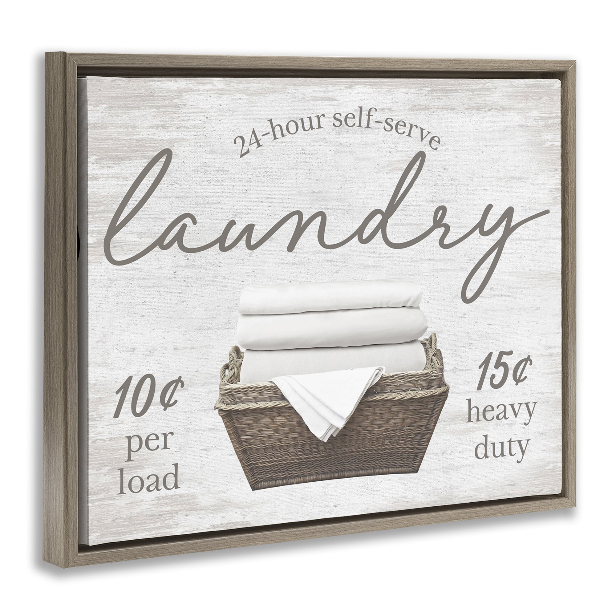 Stupell Industries Vintage Laundry Ad Typography Painting Brown Floater Framed Art Print Wall Art, 21 x 17